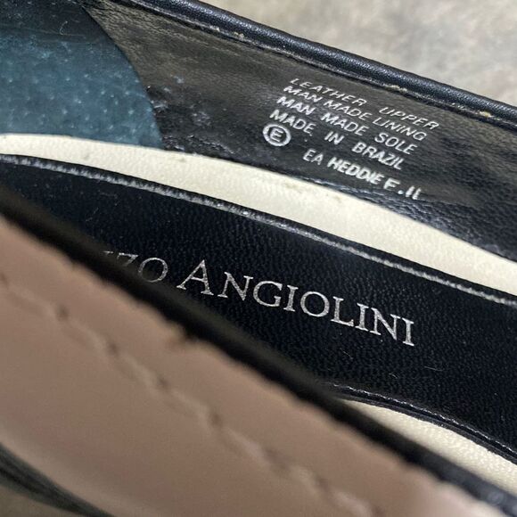 Enzo Angiolini Ea Heddie Black & Cream Leather Pumps Size 8 - Picture 9 of 11